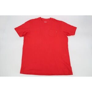 Supreme S/S Pocket Tee Size XL‎ Red Solid Cotton Slub Jersey FW12